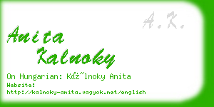 anita kalnoky business card